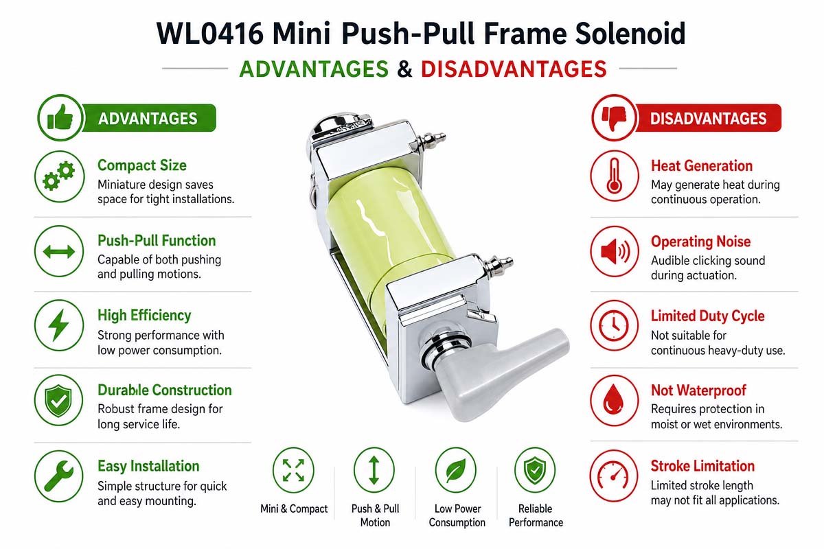 WL0416 Mini Push-Pull Frame Solenoid Advantage and Disadvantage