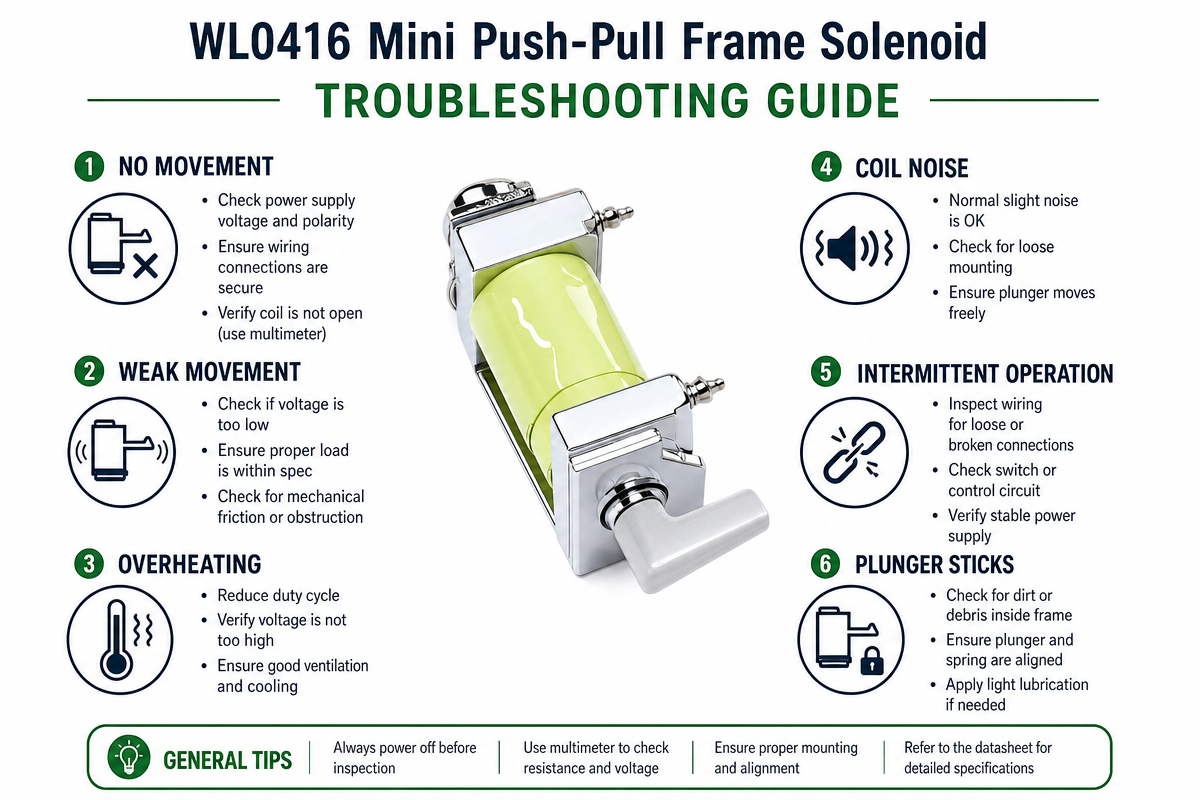 WL0416 Mini Push-Pull Frame Solenoid Troubleshooting Guide