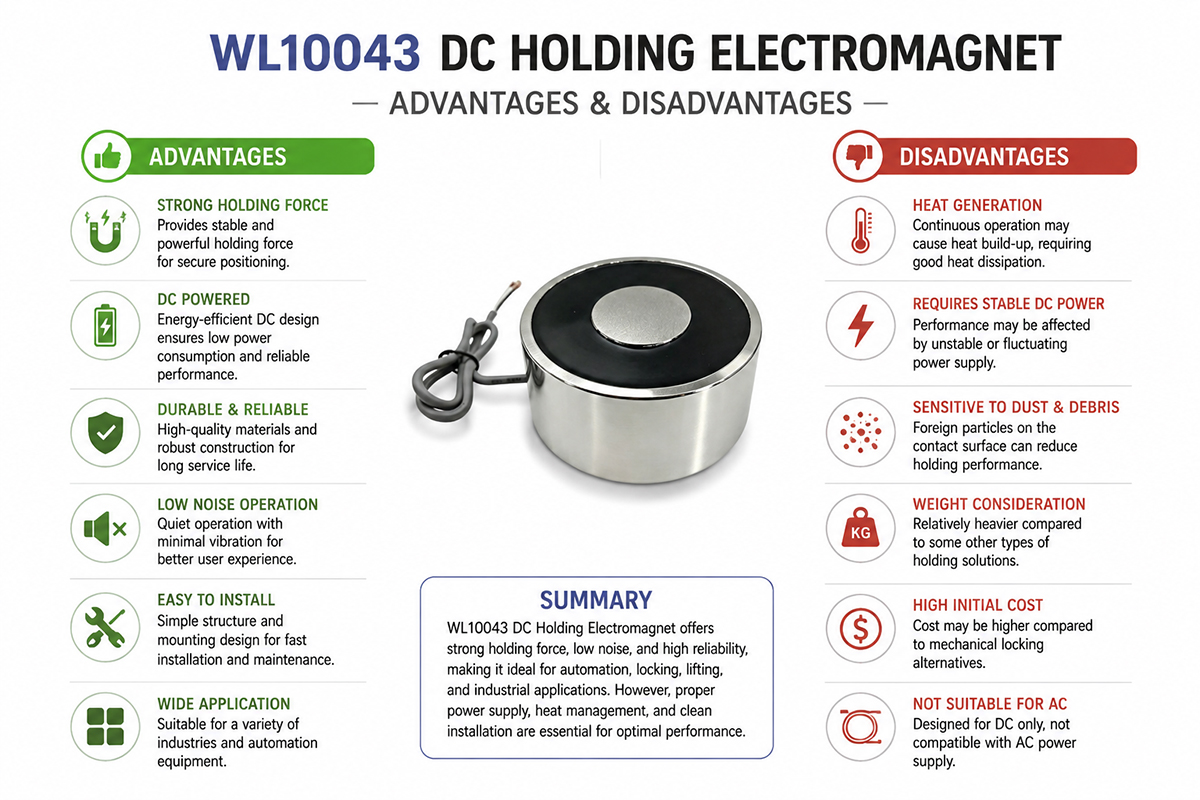 WL10043 DC Holding Electromagnet Advantage and Disadvantage