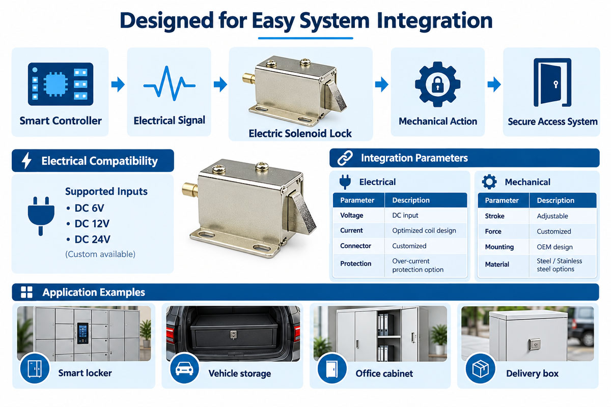 Mini Electric Solenoid Lock with Fast Response Time