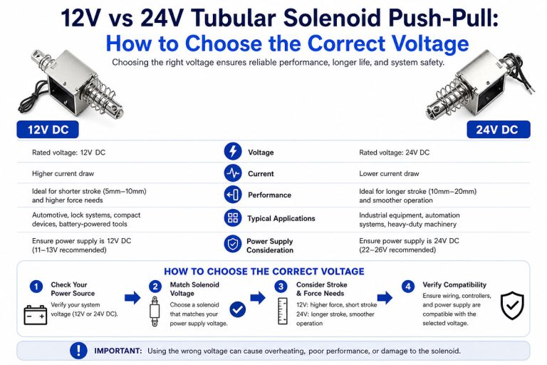 12V vs 24V Tubular Solenoid Push-Pull Paano Pumili ng Tamang Boltahe