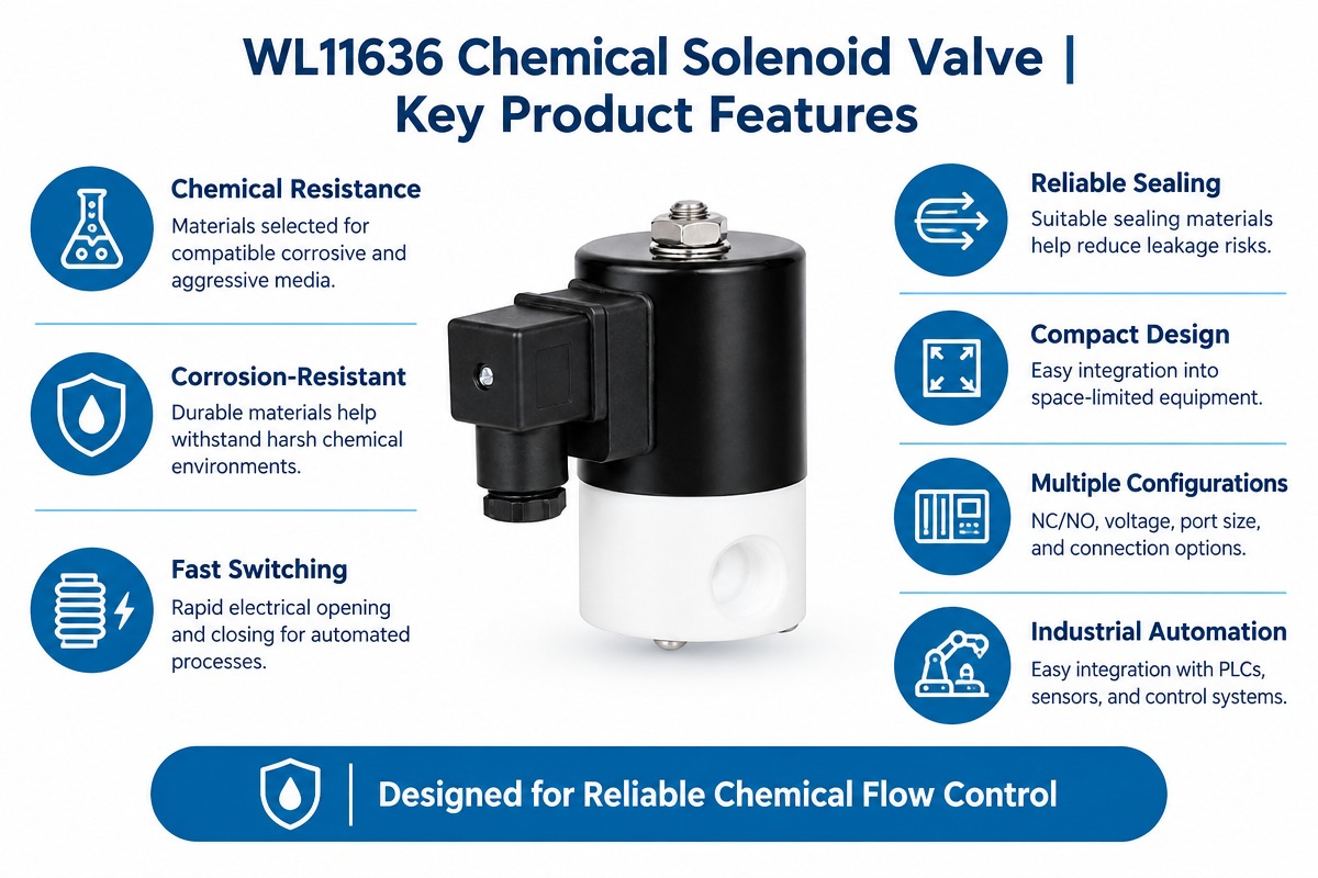 Industrial Chemical Solenoid Valve for chemical pumping