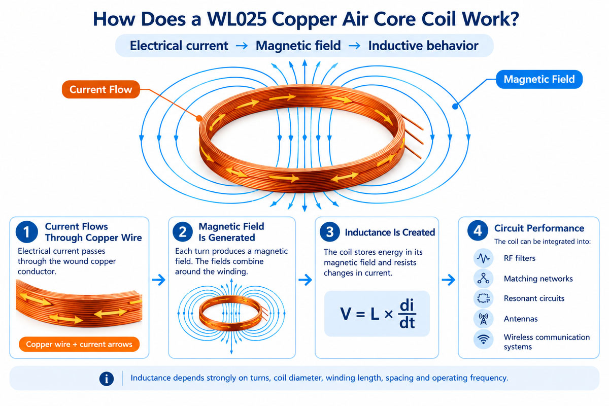 Custom Copper Air Core Coil Working Principle Explained