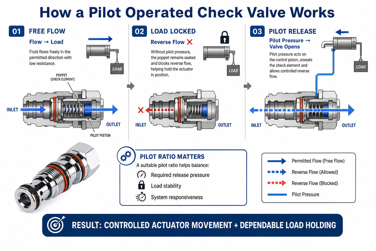 Pilot Operated Check Valve Working Principle Explained