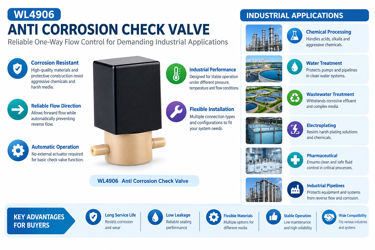Anti Corrosion Check Valve for Safe Fluid Applications