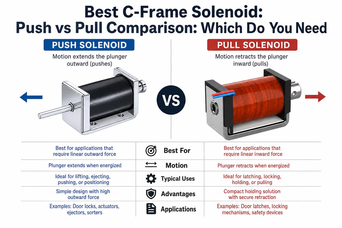 C Frame Solenoid Push VS Pull, which do you need