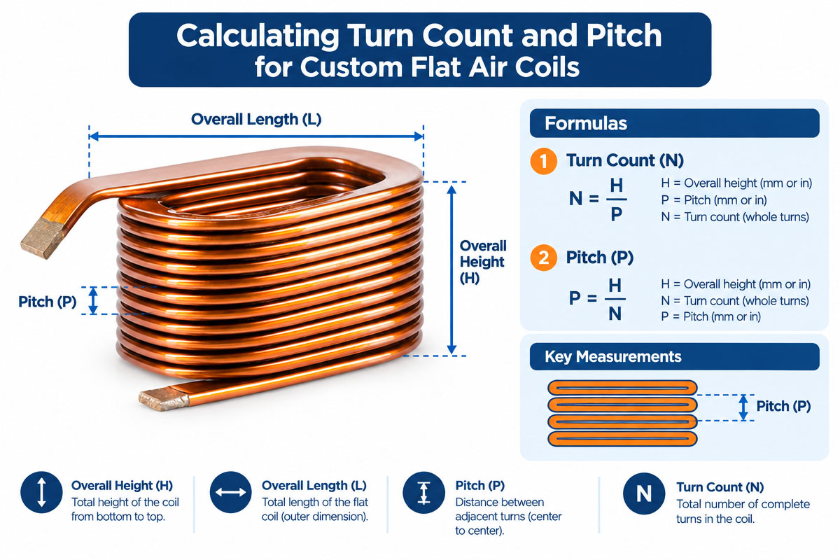 Calculating the Turn Count and Pitch For Custom Flat Air Coils