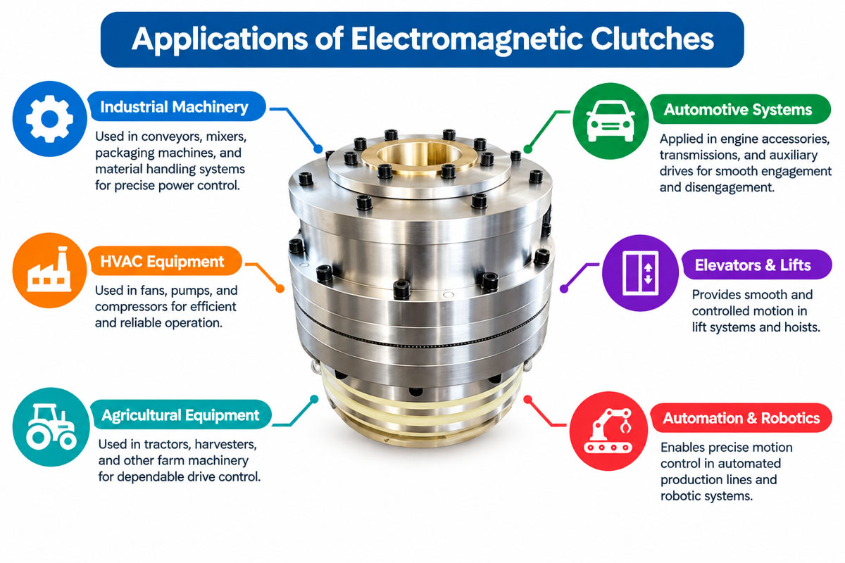 Compact Electromagnetic Clutches For Industrial Machine Application