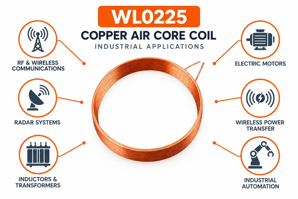 Custom Copper Air Core Coil Industrial Application