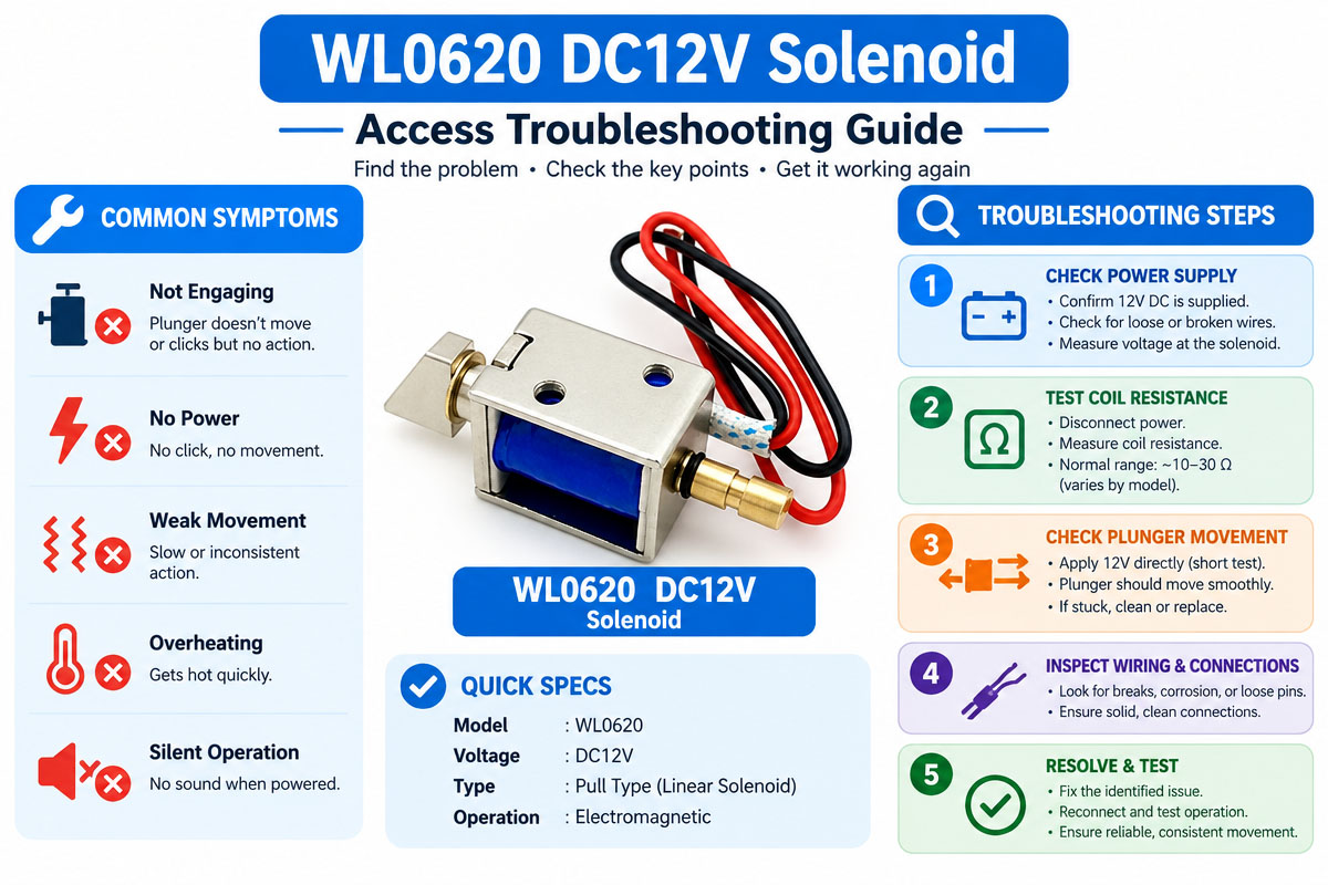 Custom DC12V Solenoid Troubleshooting Guide