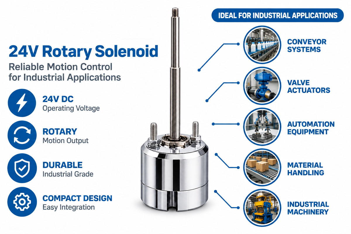 Custom DC24V Rotary Solenoid Industrial Application