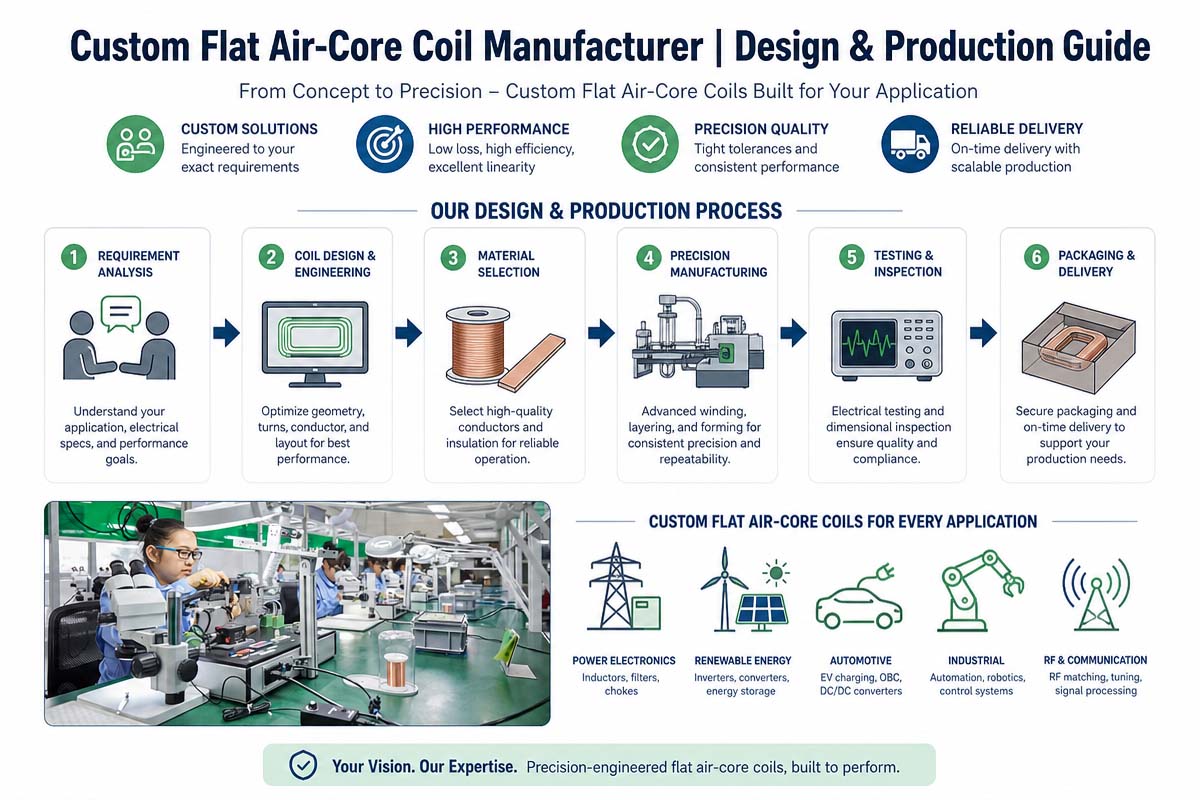 Custom Flat Air-Core Coil Manufacturer Design and Production Guide
