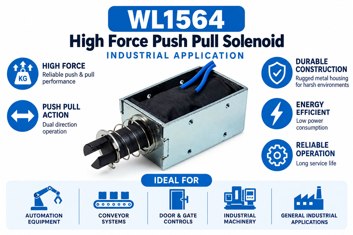 Custom High Force Push-Pull Solenoid Industrial Application