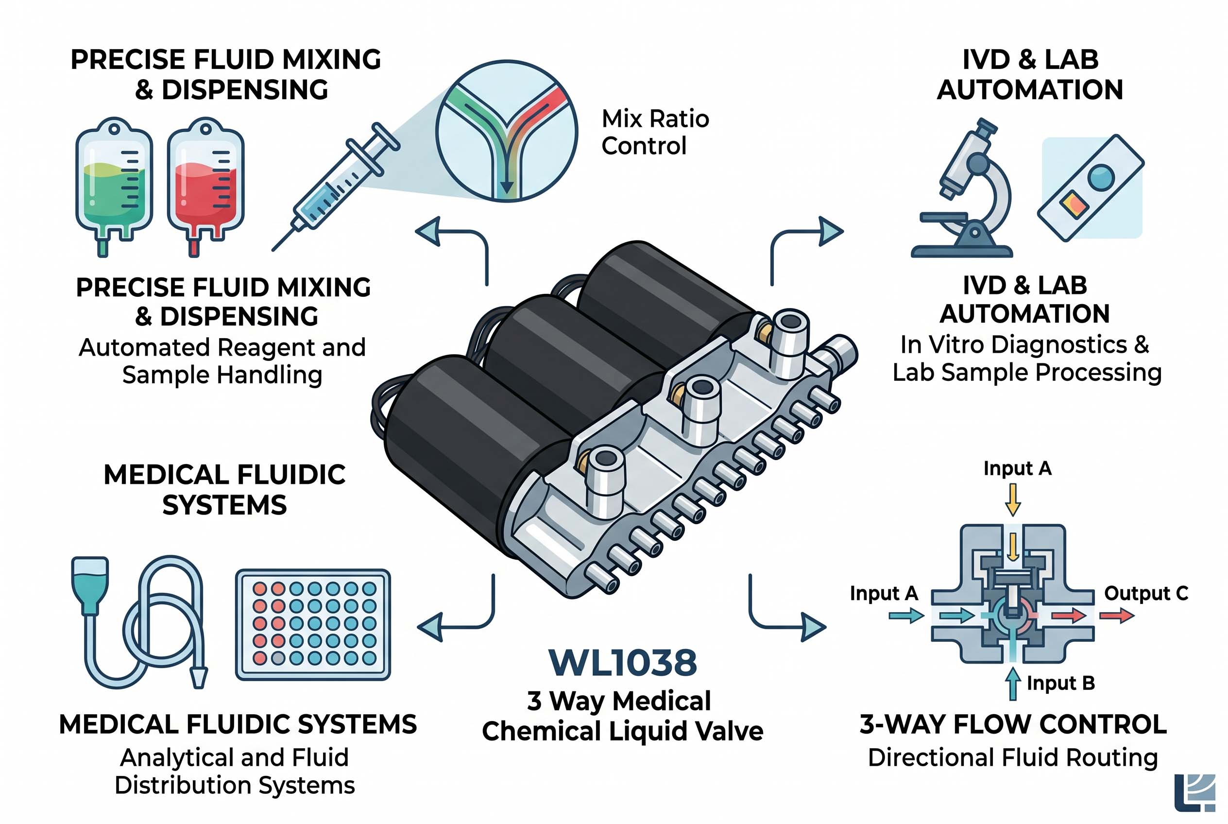 Custom Medical Chemical Liquid Valve Medical Application