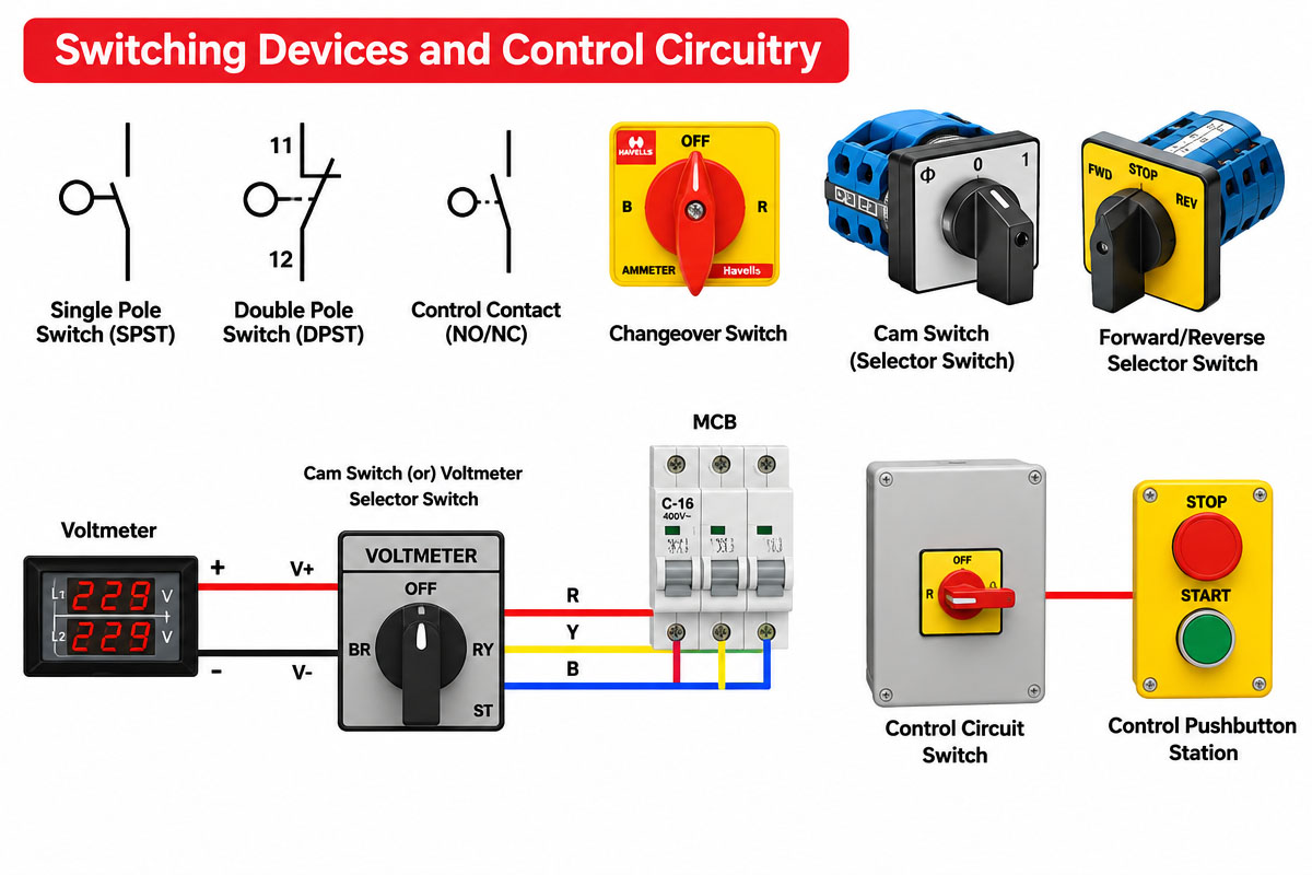 DC Solenoids on Switching devices and control circuitry i
