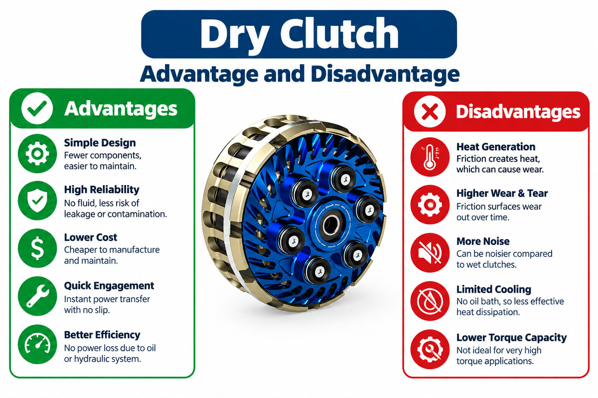 Dry Clutch Advantage and Disadvantage explained