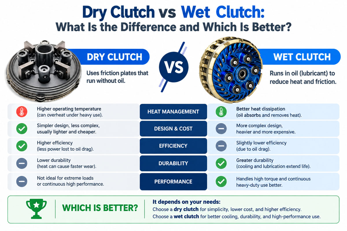 Dry Clutch Vs Wet Clutch-What is the difference, and which is better