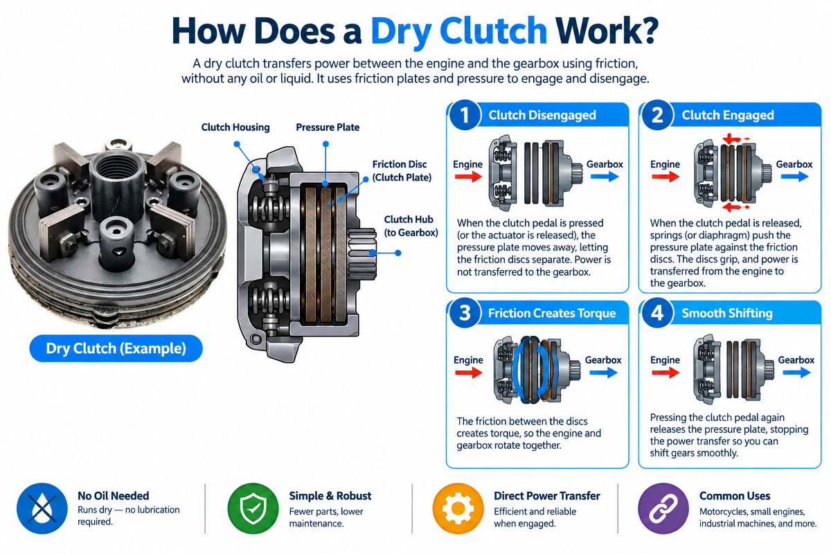 Explained- How does a dry clutch work