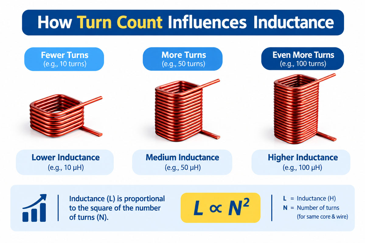 How Turn Count Influences Inductance