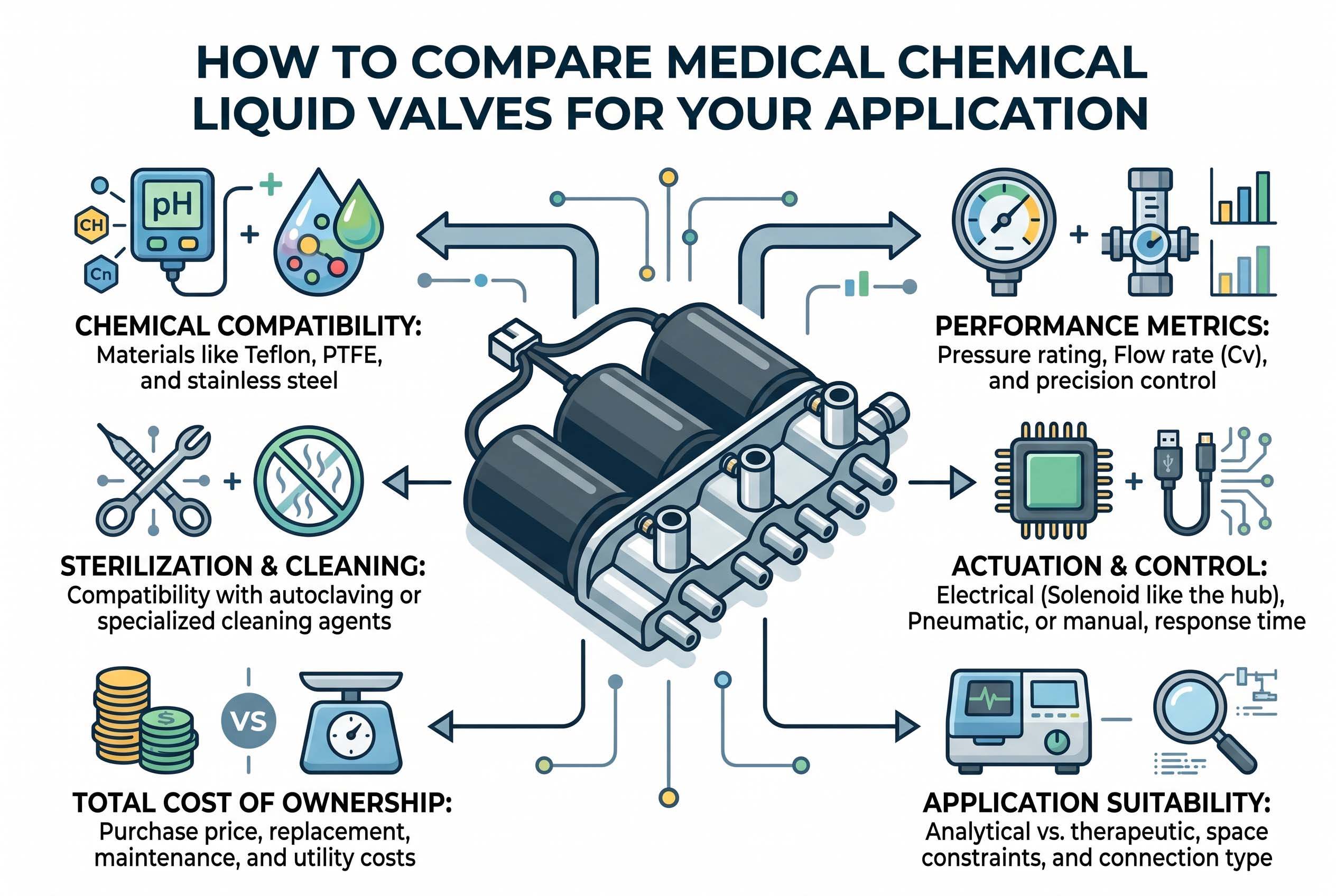 How to compare medical chemical liquid valves for your application