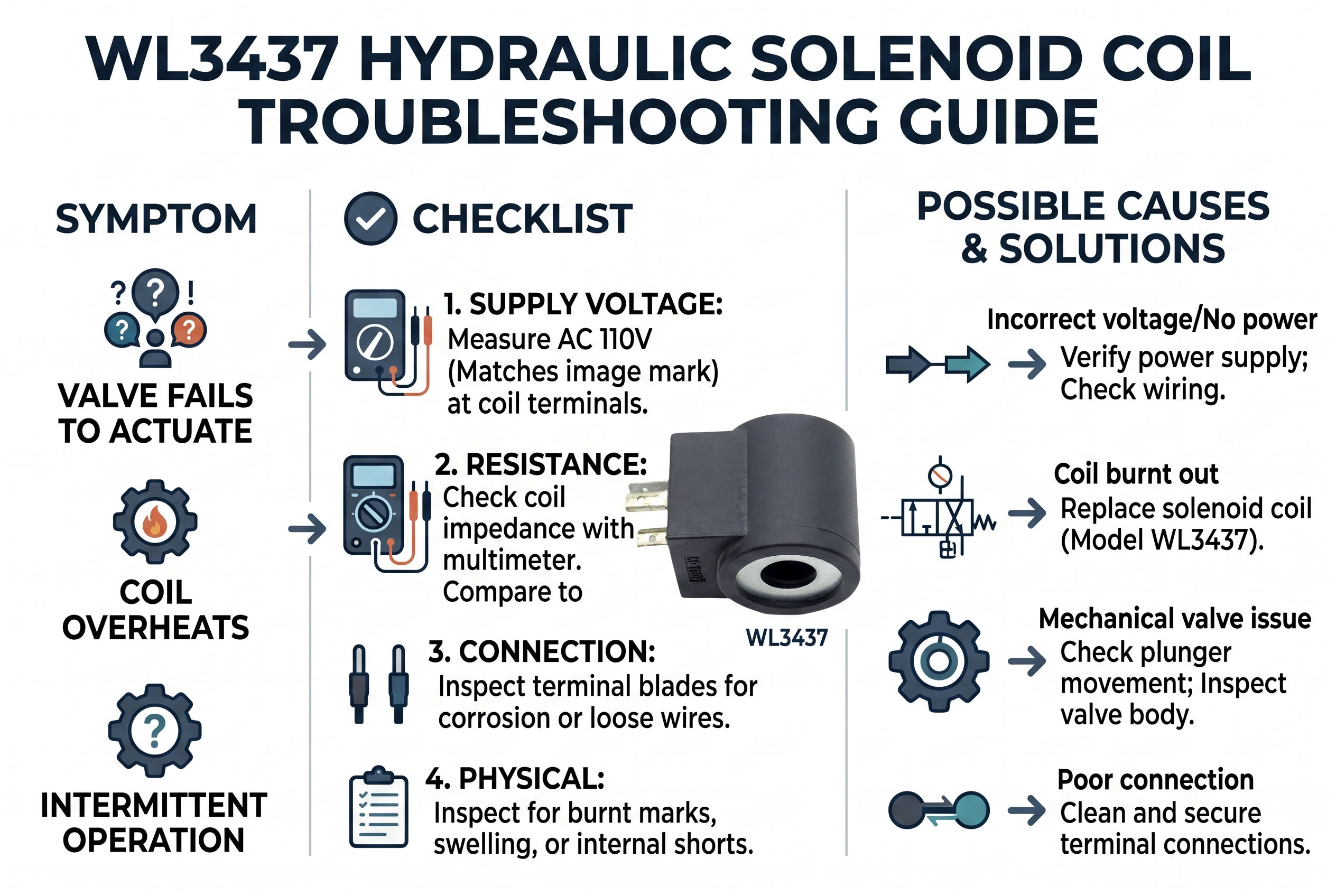 Gabay sa Pag-troubleshoot ng Hydraulic Solenoid Valve Coi