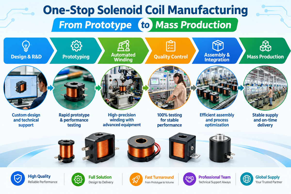 One-Stop Solenoid Coil manufacturing From Prototype to Mass Production