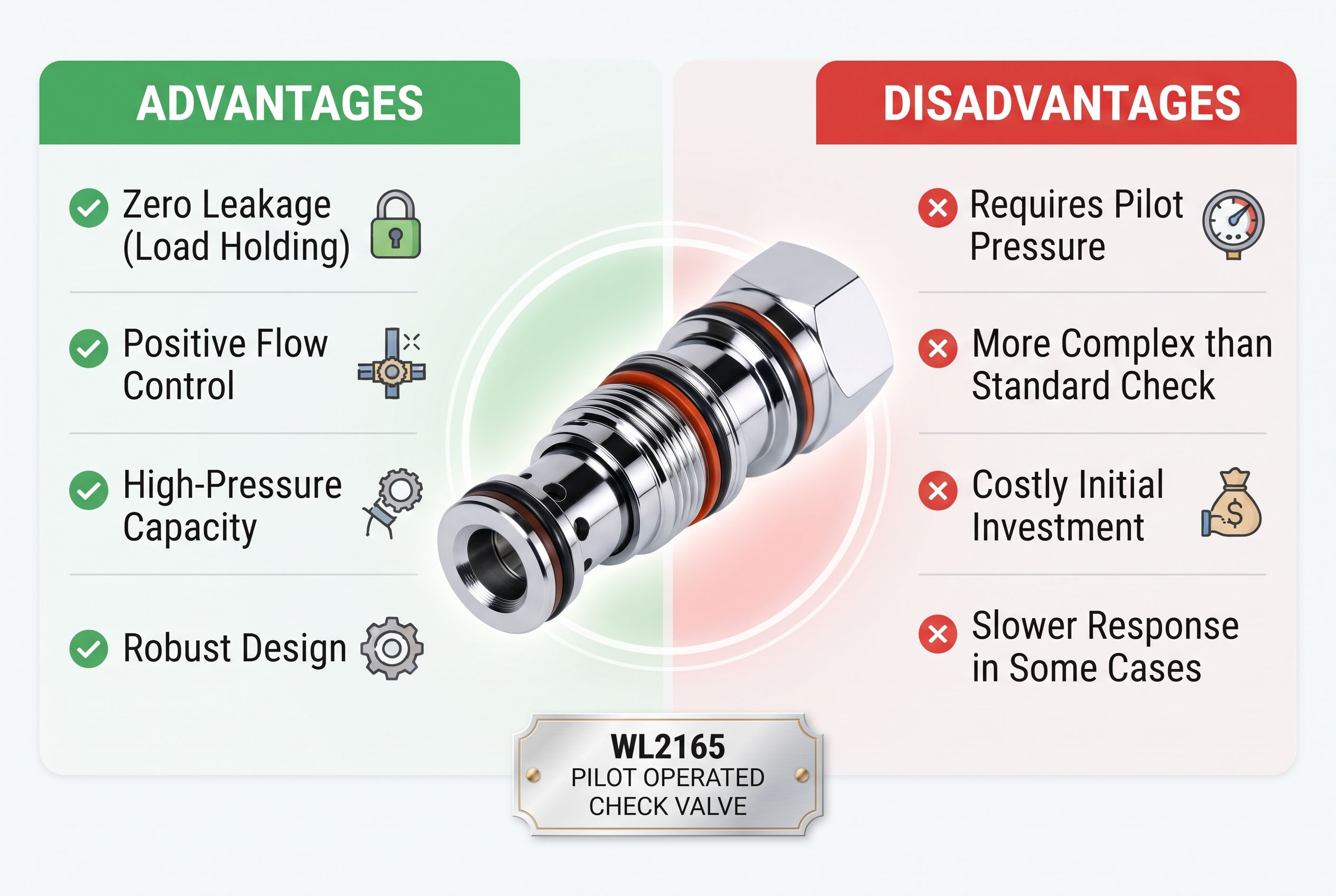 Pilot Operated Check Valve Advantage and Disadvantage