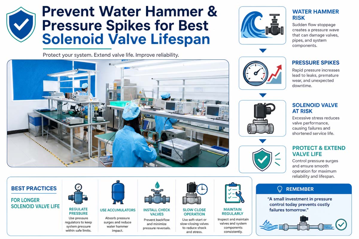 Prevent Water Hammer & Pressure Spikes for solenoid valve lifespan