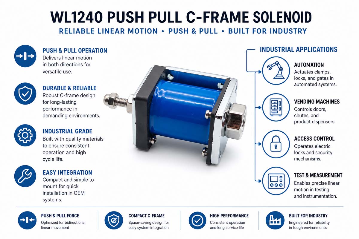 Push-Pull C-Frame Solenoid Industrial Application