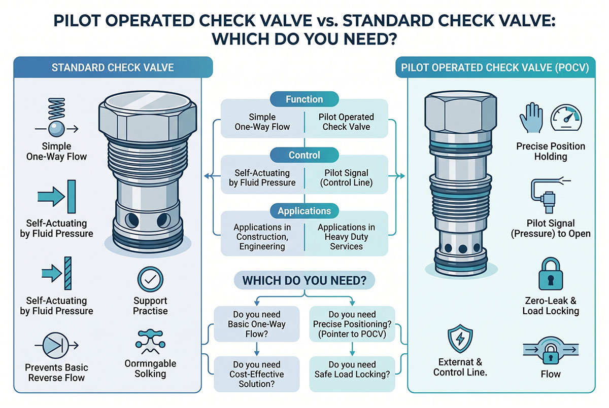 Standard Check Valve vs Pilot Operated Check Valve