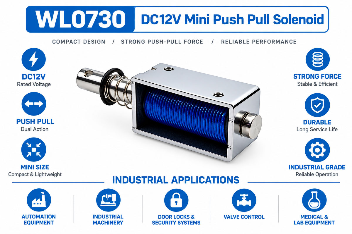 WL0730 DC12V Mini Push Pull Solenoid Industrial Application