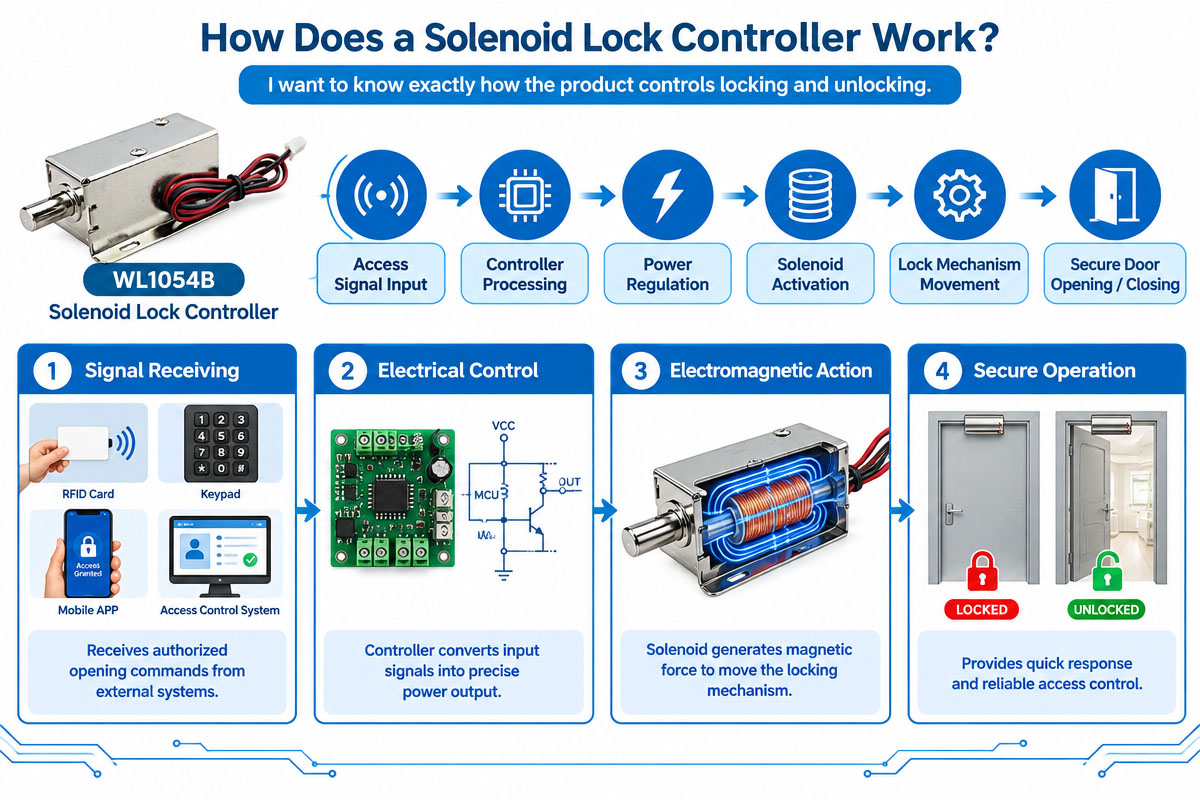 WL1054B Solenoid Lock Controller Working Principle