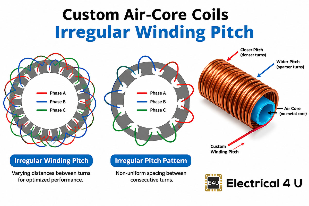 Custom Air-Core Coils Irregular Winding Pitch