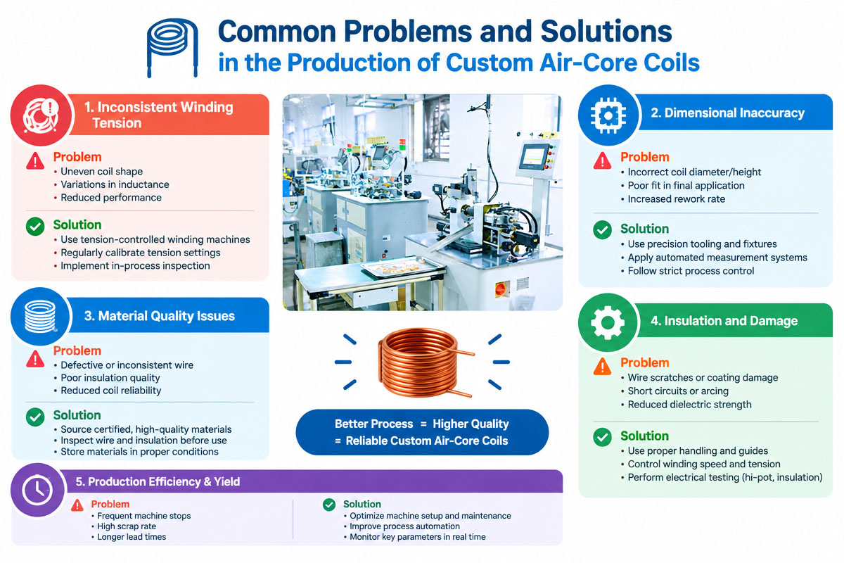 Custom Air-Core Coils Production problem solutions guide