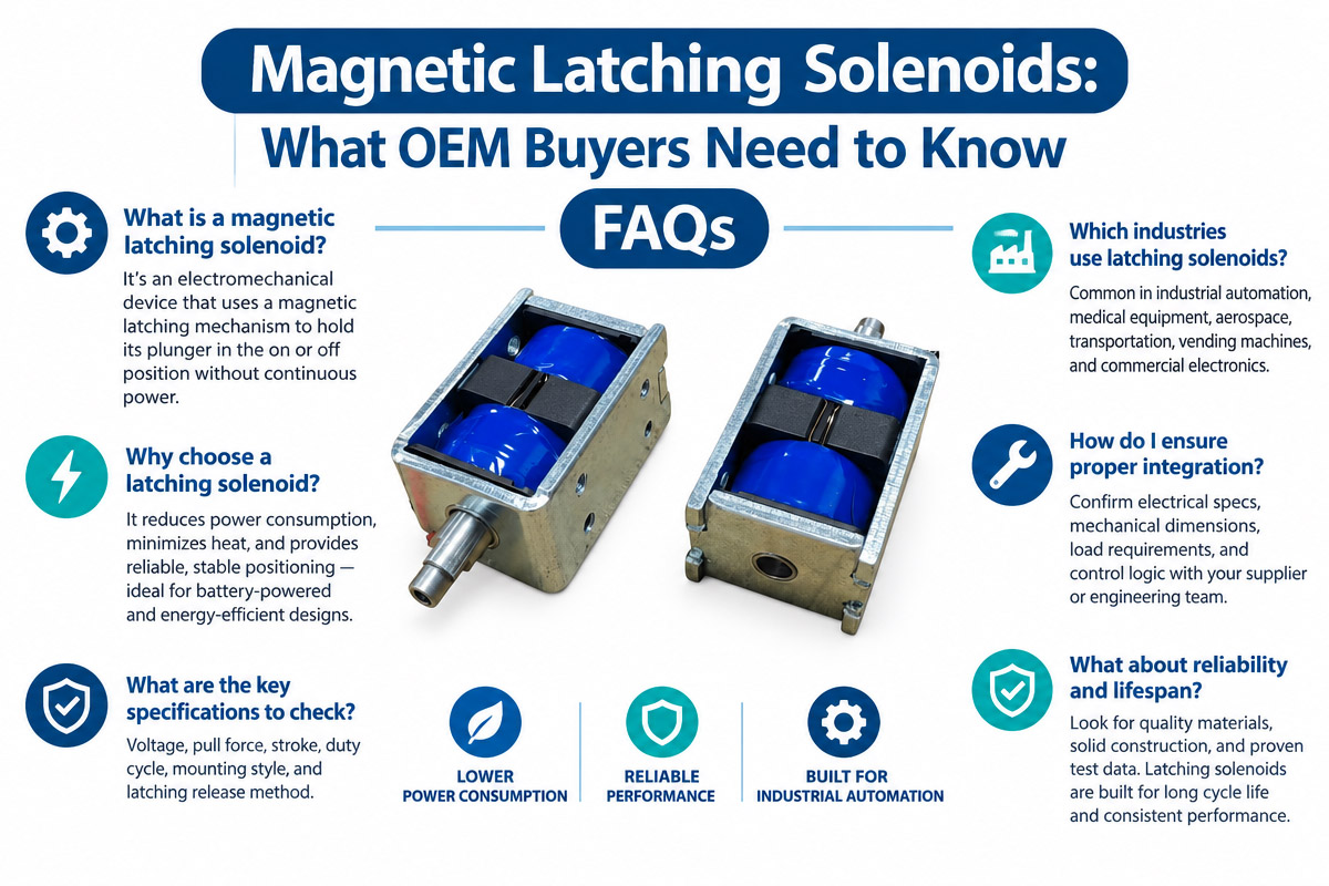 Custom Magnetic Latching Solenoids FAQs For OEM Buyers