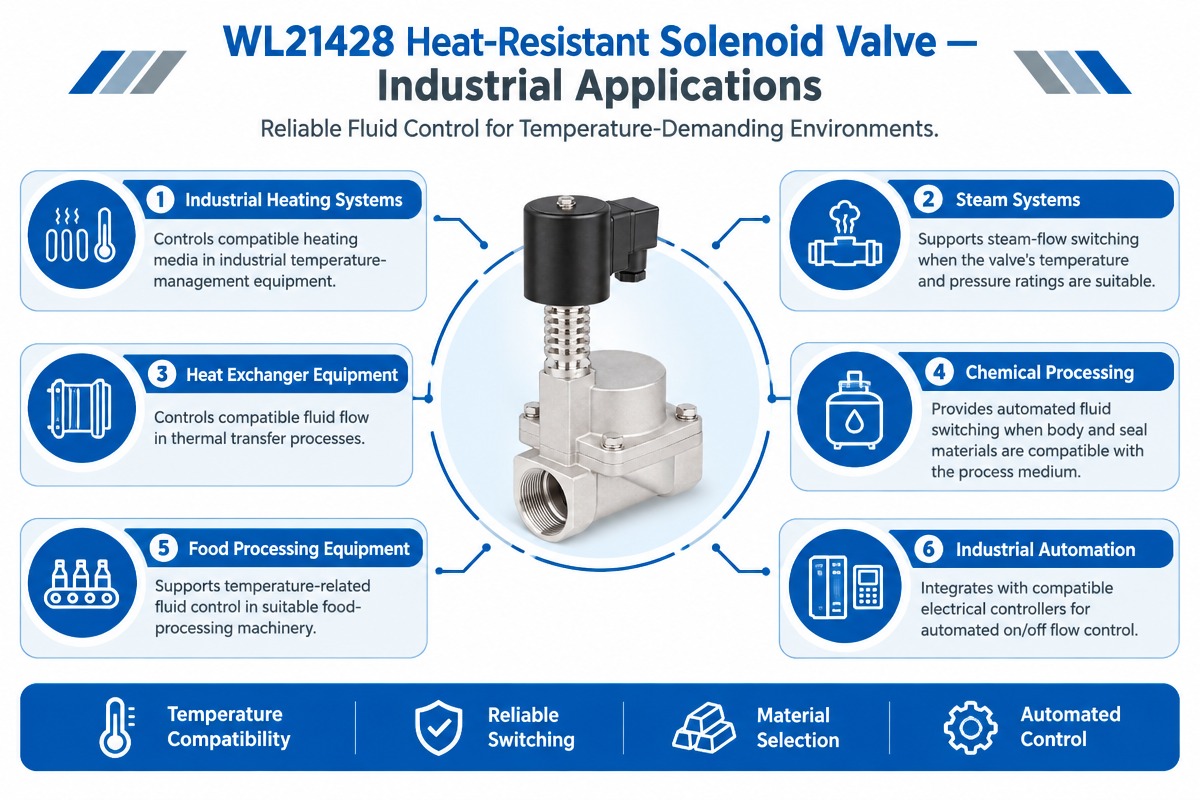 High Heat Solenoid Valve for Industrial Applications
