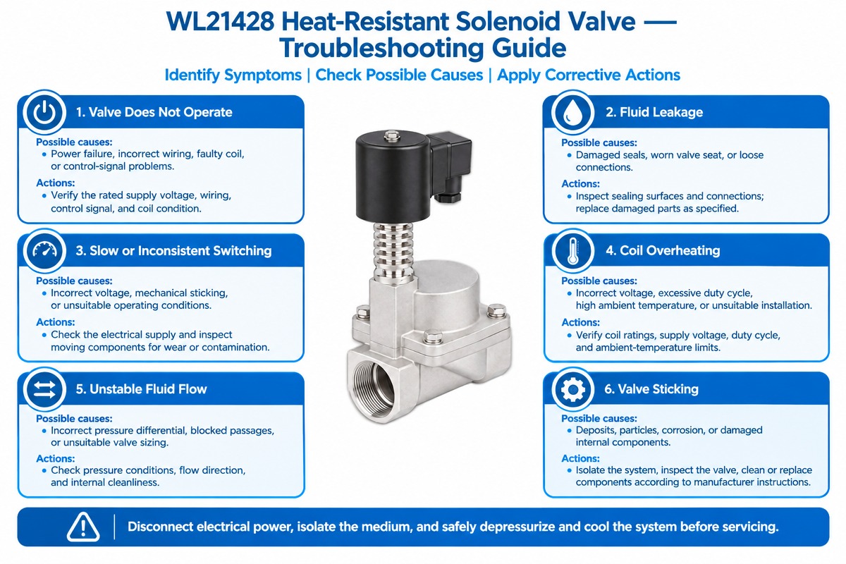 High Temperature Solenoid Valve for Fluid Equipment