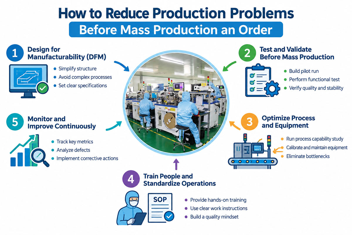 How to reduce the production problems before mass production