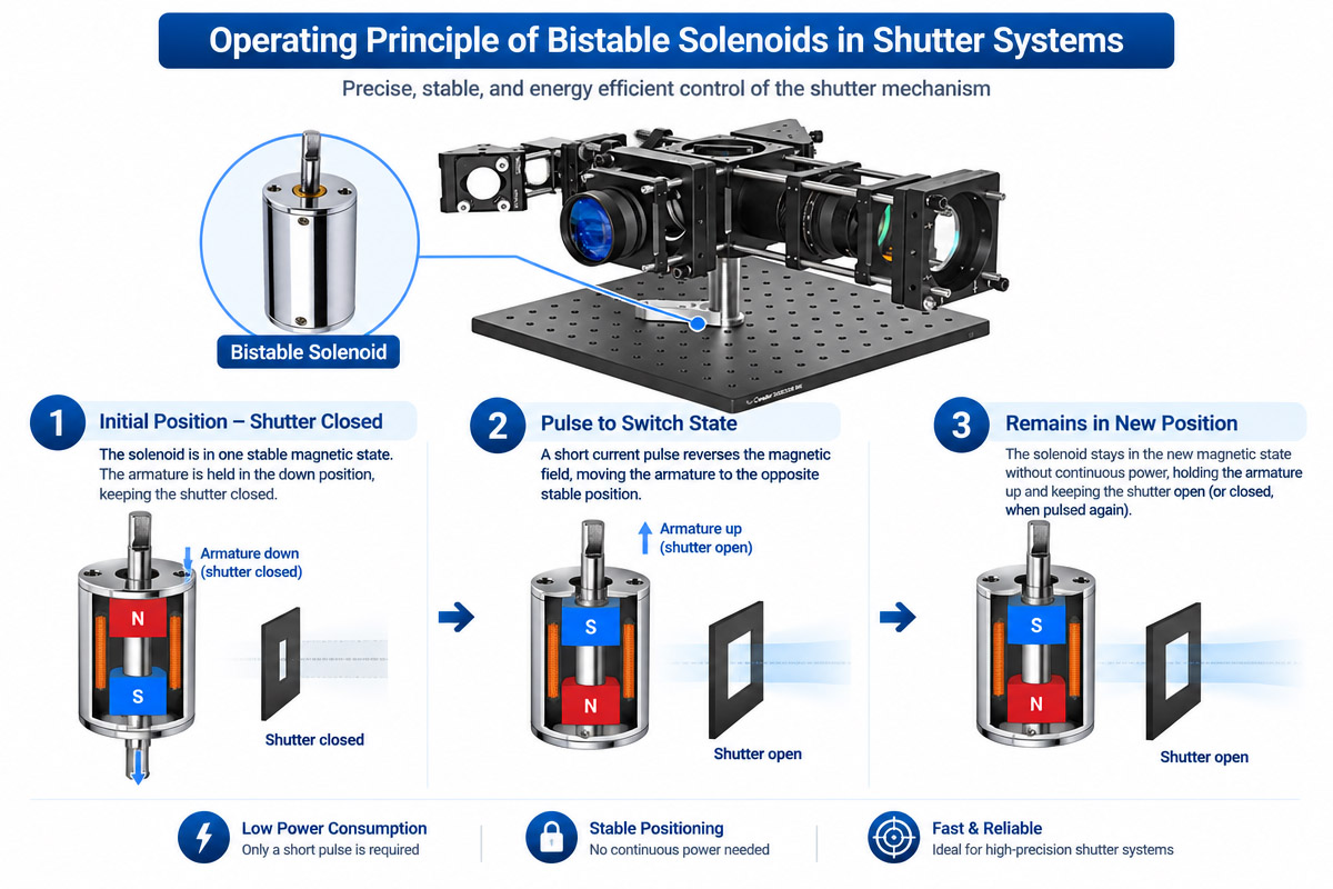 Operating Principle of Bistable Solenoids in Shutter Systems