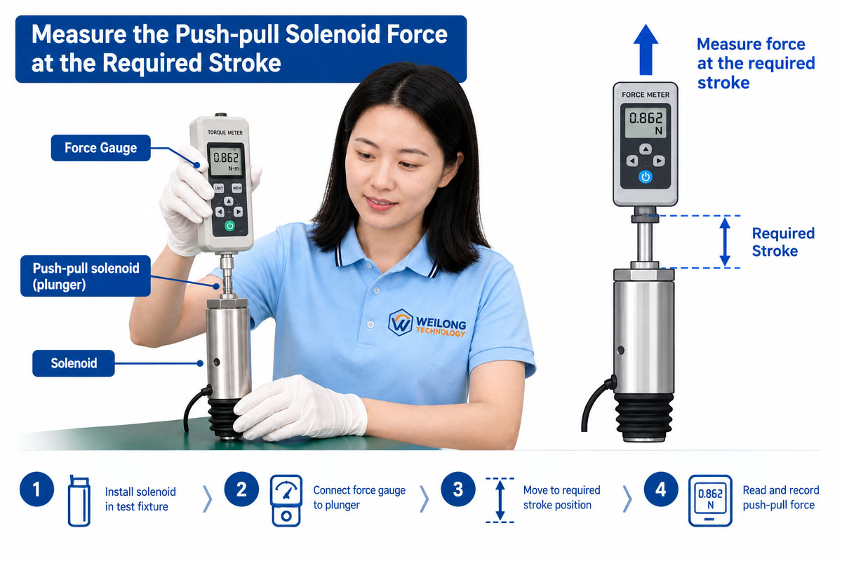 Push-pull solenoid force measurement