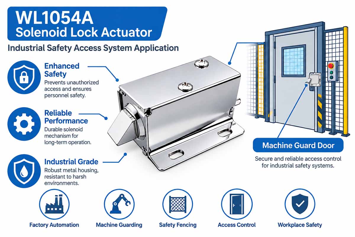 Solenoid Lock Actuator Industrial Safety Access System Application
