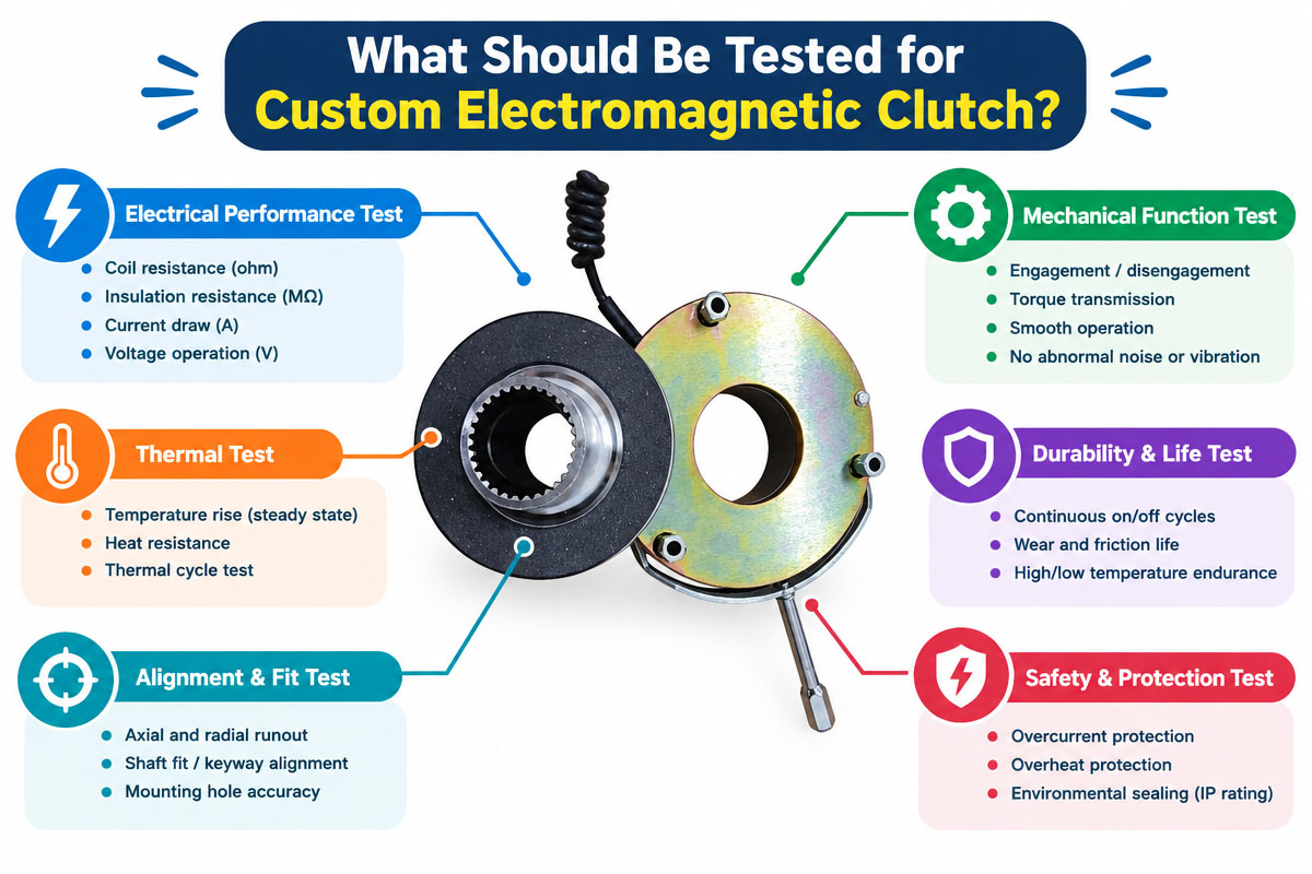 What should be Tested for Custom Electromagnetic clutch